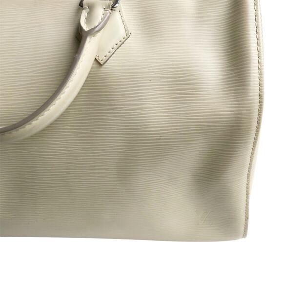 Louis Vuitton Speedy 30 Epi Leather Boston Bag Double Handle Satchel Purse Ivory - Picture 3 of 16